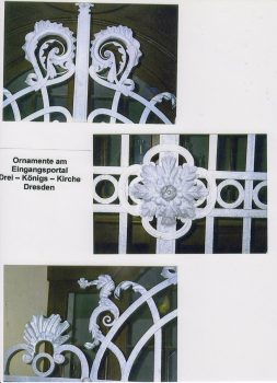 Ornamente am Portal der Dreikönigskirche in Dresden